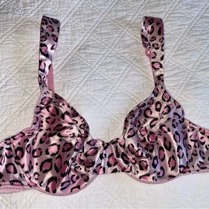 Vintage 2005 Victoria’s Secret Hot Pink Leopard Print Underwire Bra
